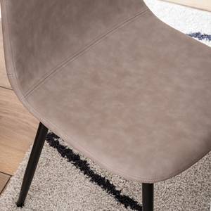 Gestoffeerde stoelen Iskmo VII kunstleer/metaal - zwart - Taupe - 2-delige set