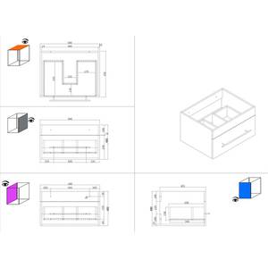 Salle de bain Viva IV (2 éléments) Éclairage inclus - Anthracite