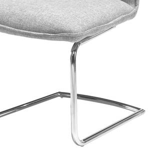 Chaises cantilever Emba (lot de 2) Tissu / Métal - Gris clair / Chrome