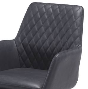 Chaise cantilever Katja Imitation cuir/ Acier inoxydable - Anthracite / Acier inoxydable