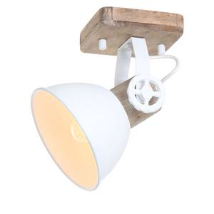 Plafondlamp Mexlite VI staal/grenenhout - 1 lichtbron - Wit