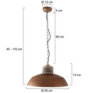 Suspension Mexlite III Acier / Pin - 1 ampoule - Marron