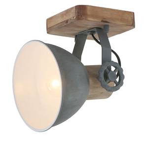 Plafondlamp Mexlite VI staal/grenenhout - 1 lichtbron - Grijs