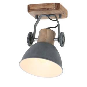 Plafondlamp Mexlite VI staal/grenenhout - 1 lichtbron - Grijs