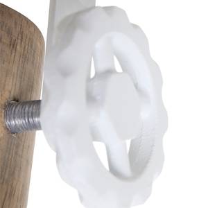 Plafondlamp Mexlite VI staal/grenenhout - 2 lichtbronnen - Wit