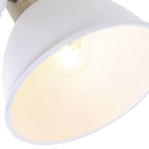 Plafondlamp Mexlite VI staal/grenenhout - 2 lichtbronnen - Wit