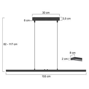 LED-Pendelleuchte Zelena II Aluminium - 3-flammig