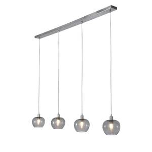 Hanglamp Lotus I transparant glas/staal - 3 lichtbronnen