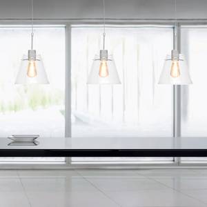 Suspension Glass Cloak I Verre transparent / Acier - 3 ampoules