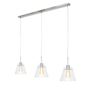 Hanglamp Glass Cloak I transparant glas/staal - 3 lichtbronnen