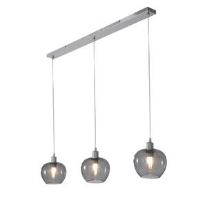 Hanglamp Lotus I transparant glas/staal - 1 lichtbron - Zilver - 100 x 150 cm