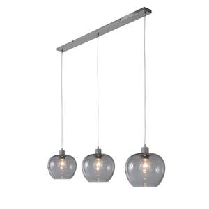 Hanglamp Lotus I transparant glas/staal - 3 lichtbronnen - Zilver - 132 x 150 cm