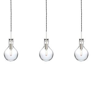 Suspension LED Elegance II Verre transparent / Acier - 3 ampoules - Nb d'ampoules : 3