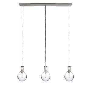 Suspension LED Elegance II Verre transparent / Acier - 3 ampoules - Nb d'ampoules : 3