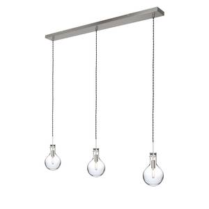 LED-hanglamp Elegance II transparant glas/staal - 3 lichtbronnen - Aantal lichtbronnen: 3