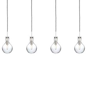 LED-hanglamp Elegance II transparant glas/staal - 4 lichtbronnen - Aantal lichtbronnen: 4