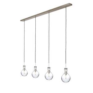LED-hanglamp Elegance II transparant glas/staal - 4 lichtbronnen - Aantal lichtbronnen: 4