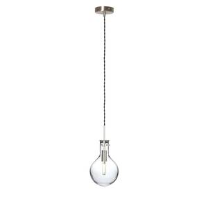 Suspension LED Elegance I Verre transparent / Acier - 1 ampoule