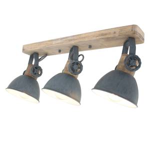 Plafondlamp Gearwood ijzer/grenenhout - 3 lichtbronnen - Grijs