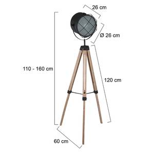 Tripod Stehlampe Dyce Acier / Chêne - 1 ampoule