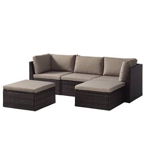 Gruppo lounge Paradise Lounge I, 5 pezzi Polyrattan/Nylon - marrone/beige