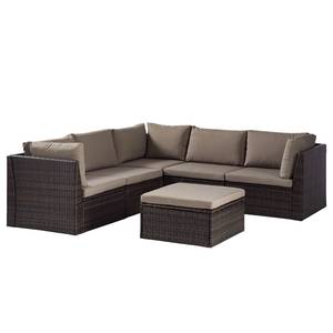 Loungeset Paradise Lounge (6-teilig) Polyrattan / Polyester - Braun / Beige