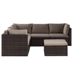 Loungeset Paradise Lounge (6-teilig) Polyrattan / Polyester - Braun / Beige