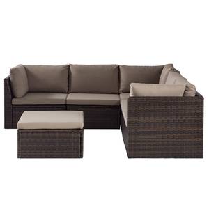 Loungeset Paradise Lounge (6-teilig) Polyrattan / Polyester - Braun / Beige