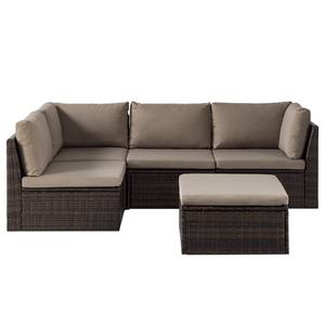 Gruppo lounge Paradise II (5 pezzi) Polyrattan/Nylon - marrone/beige