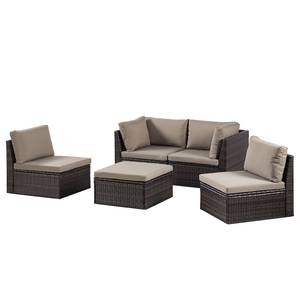 Gruppo lounge Paradise III (5 pezzi) Polyrattan/Nylon - marrone/beige