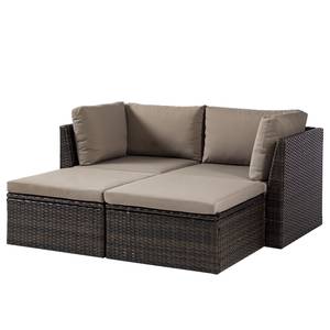 Loungeset Paradise Lounge I (4-teilig) Polyrattan / Polyester - Braun / Beige