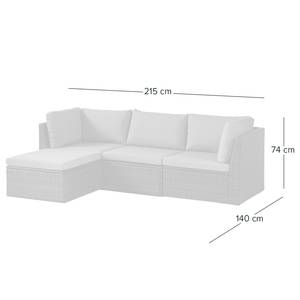 Loungeset Paradise Lounge II (4-teilig) Polyrattan / Polyester - Braun / Beige