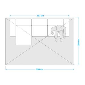 Laagpolig vloerkleed Florida geweven stof - grijs/crèmekleurig - 200 x 290 cm