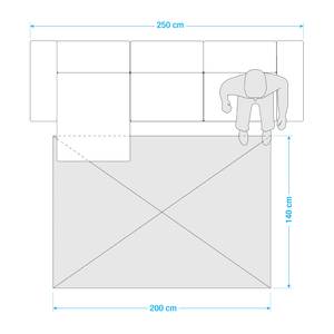 Kurzflorteppich Florida Grow Webstoff - Schwarz / Grau - 140 x 200 cm