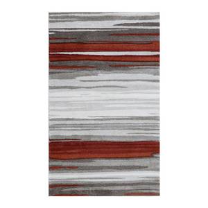 Laagpolig vloerkleed Trend Lava geweven stof - grijs/rood - 160 x 230 cm