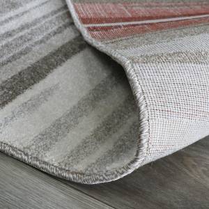 Kurzflorteppich Trend Lava Webstoff - Grau / Rot - 160 x 230 cm