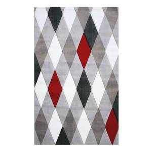 Laagpolig vloerkleed Lena Diamond geweven stof - Rood - 200 x 290 cm