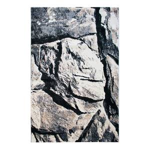 Kurzflorteppich Tuana Rocks Webstoff - Grau / Beige - 80 x 150 cm