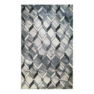 Laagpolig vloerkleed Tuana View geweven stof - beige/grijs - 120 x 170 cm
