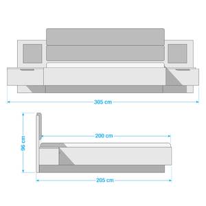 Bedframe Lentia II basaltkleurig/wilde eikenhouten look - Basalt