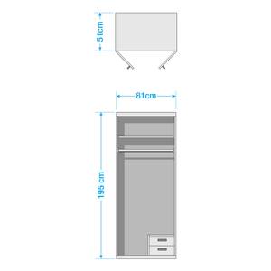 Drehtürenschrank Beverce Eiche Sonoma Dekor - Eiche Sonoma Dekor - 2 Türen