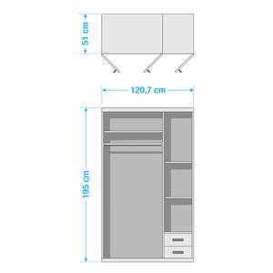 Drehtürenschrank Beverce Weiß - Weiß - 3 Türen