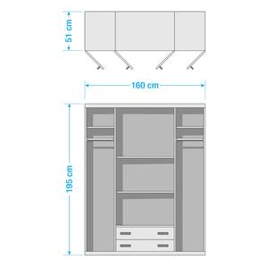 Drehtürenschrank Beverce Eiche Sonoma Dekor - Eiche Sonoma Dekor - 4 Türen