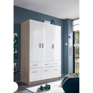 Armoire Mernda Blanc / Imitation chêne de Sonoma - 3 portes