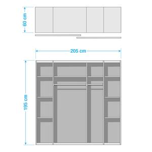 Zweefdeurkast Jacuma Sonoma eikenhouten look/wit