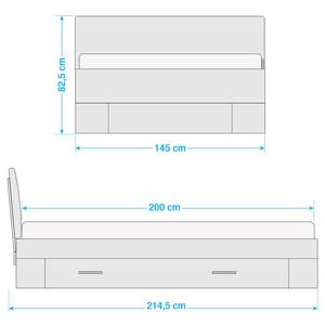 Lit La Parva Blanc - Bois manufacturé - 145 x 83 x 215 cm