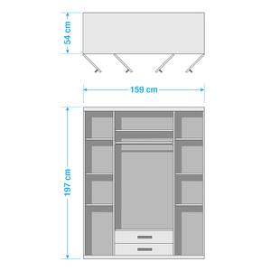 Drehtürenschrank Middleton Eiche Artisan Dekor / Anthrazit - Breite: 159 cm