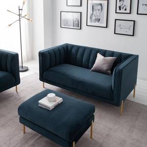 Sofa Borlo (2-Sitzer) Samt - Marineblau - Marineblau