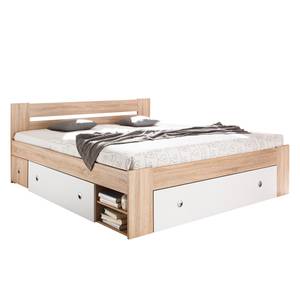 Bedframe Stefan Sonoma eikenhout/wit - Sonoma eikenhouten look/wit - 180 x 200cm