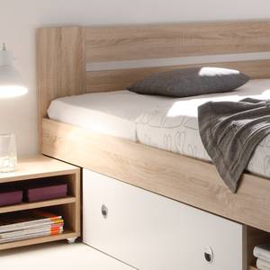 Bedframe Stefan Sonoma eikenhout/wit - Sonoma eikenhouten look/wit - 180 x 200cm